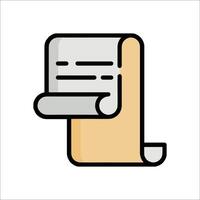 A scroll icon with a paper roll vector