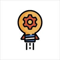 A light bulb with gears inside it vector