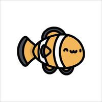 An orange clown fish with a smile on its face vector
