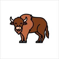 A cartoon bison standing on a white background vector