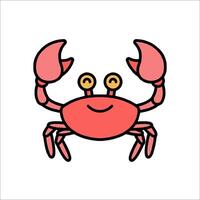 A cartoon crab with two eyes and a smile vector