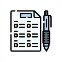 A pen and a checklist on a white background vector
