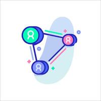 A flat icon of a person and a circle vector