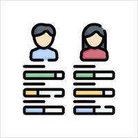 A couple of people are shown in a line icon vector