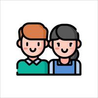 A cartoon couple with a smile vector