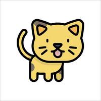 A cartoon cat with its tongue out vector