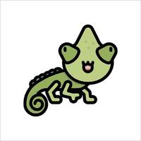 A cartoon chameleon with a smile on its face vector