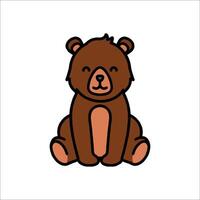 A cartoon bear sitting on the ground vector