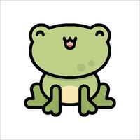 A cartoon frog with a smile on its face vector
