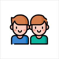 Two men are looking at each other in a flat style vector