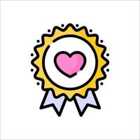 A heart icon with a ribbon around it vector