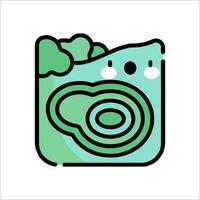 A green and white square with a green and white face vector