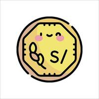 A cute coin with the word s on it vector