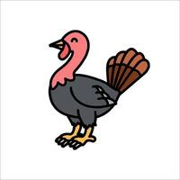 A cartoon turkey standing on a white background vector