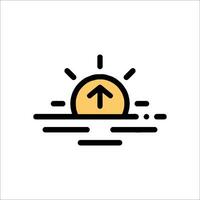 Sunrise icon with an arrow pointing up vector