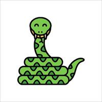A green snake with a smile on its face vector