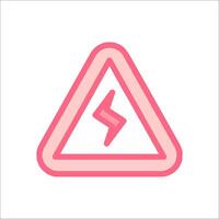 A pink triangle with a lightning bolt on it vector