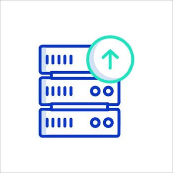 un servidor con un flecha señalando arriba vector
