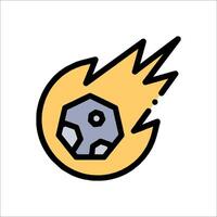 A cartoonish icon of a ball with a fire coming out of it vector