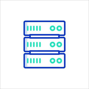 un servidor estante con dos azul líneas vector