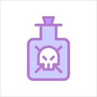 A purple bottle with a skull on it vector