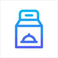 A blue and white icon of a box with a lid vector