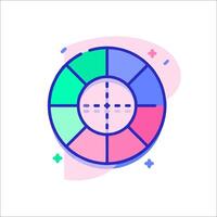 Color wheel icon with a circle in the center vector