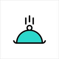 A cloche icon with a light coming out of it vector