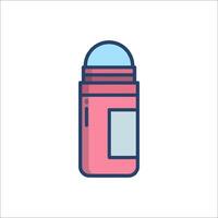 A pink bottle with a blue cap on it vector