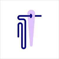 A purple and blue icon of a toothbrush vector