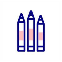Three pencils with a pink line in the middle vector