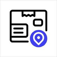 A map pin icon with a paper document vector