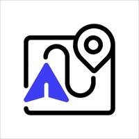 A map icon with a pin pointing to a location vector
