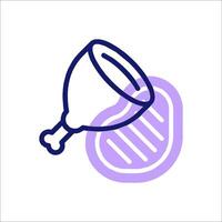 A purple line icon of a wine glass vector