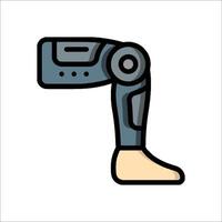 A robot leg with a foot on it vector
