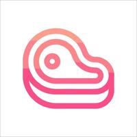 A pink and orange logo for a meat product vector