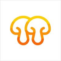Two mushrooms are shown in orange and yellow vector