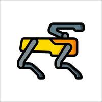 A robot with a yellow and orange color scheme vector