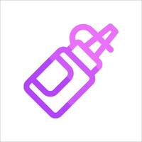 A purple and pink bottle with a handle vector