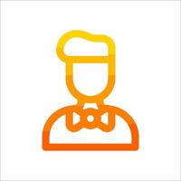 A man in a hat and bow tie icon vector