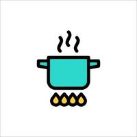 A pot with hot water and a pot of boiling water vector