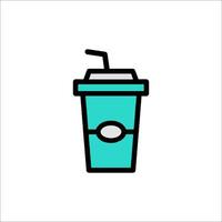 A drink cup icon with a straw and straw vector