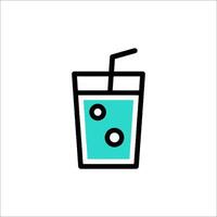 A drink icon with a straw and a straw vector