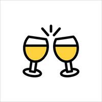 Two glasses of wine are toasting each other vector