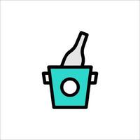 A bottle of wine in a bucket icon vector