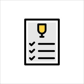 A checklist with a glass of wine on it vector