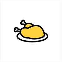 A chicken on a plate icon vector