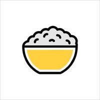 Rice bowl icon illustration vector