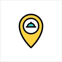 A map pointer with a food icon vector
