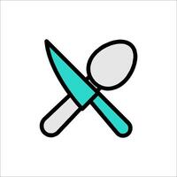 A knife and fork icon on a white background vector